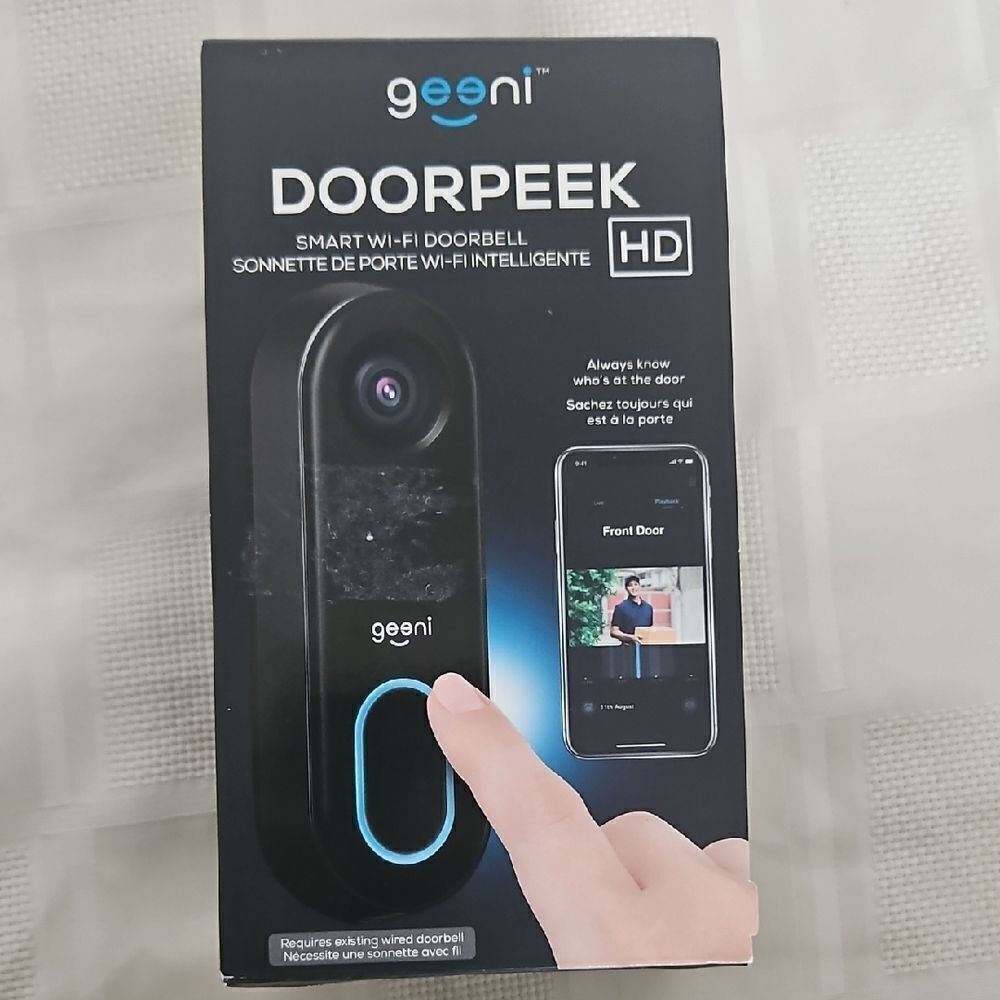 HOST PICK Geeni Doorpeek Smart Wi-Fi Doorbell - Black - Picture 1 of 16